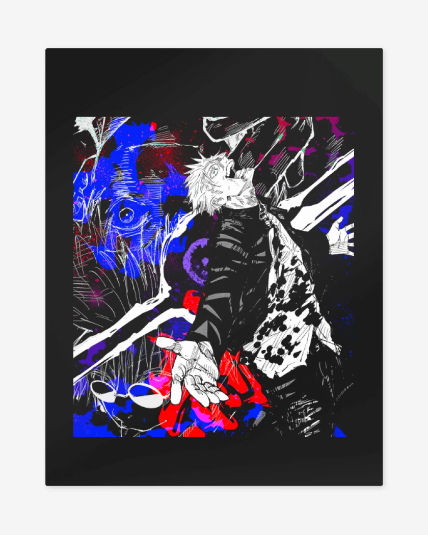 Print metalico Negro de Gojo Satoru