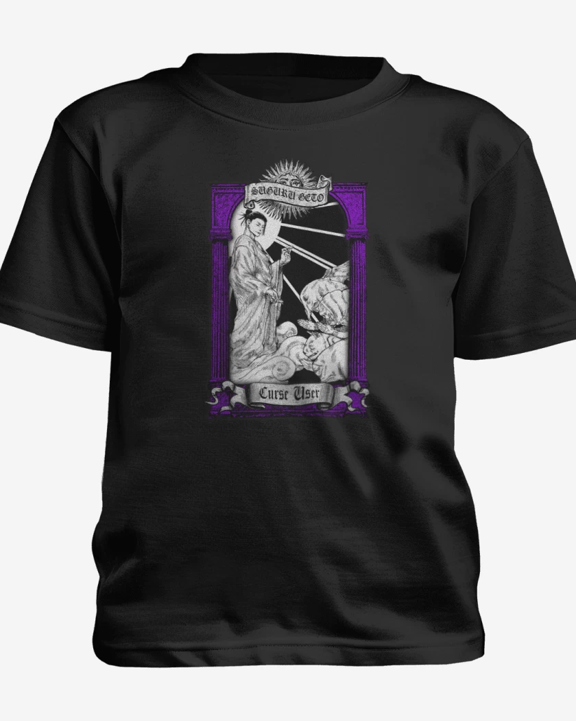 Polera de niño Negro de Santo Patrono de las Maldiciones