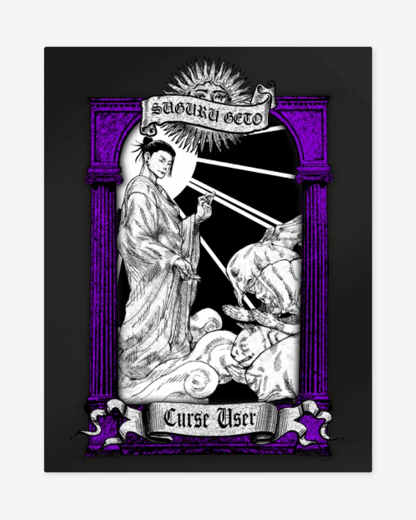 Print metalico Negro de Santo Patrono de las Maldiciones