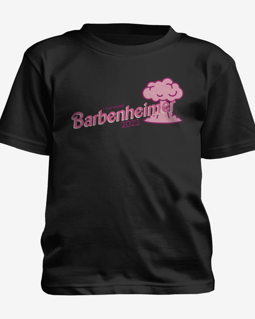 Polera de niño Negro de I Survived Barbenheimer 2023