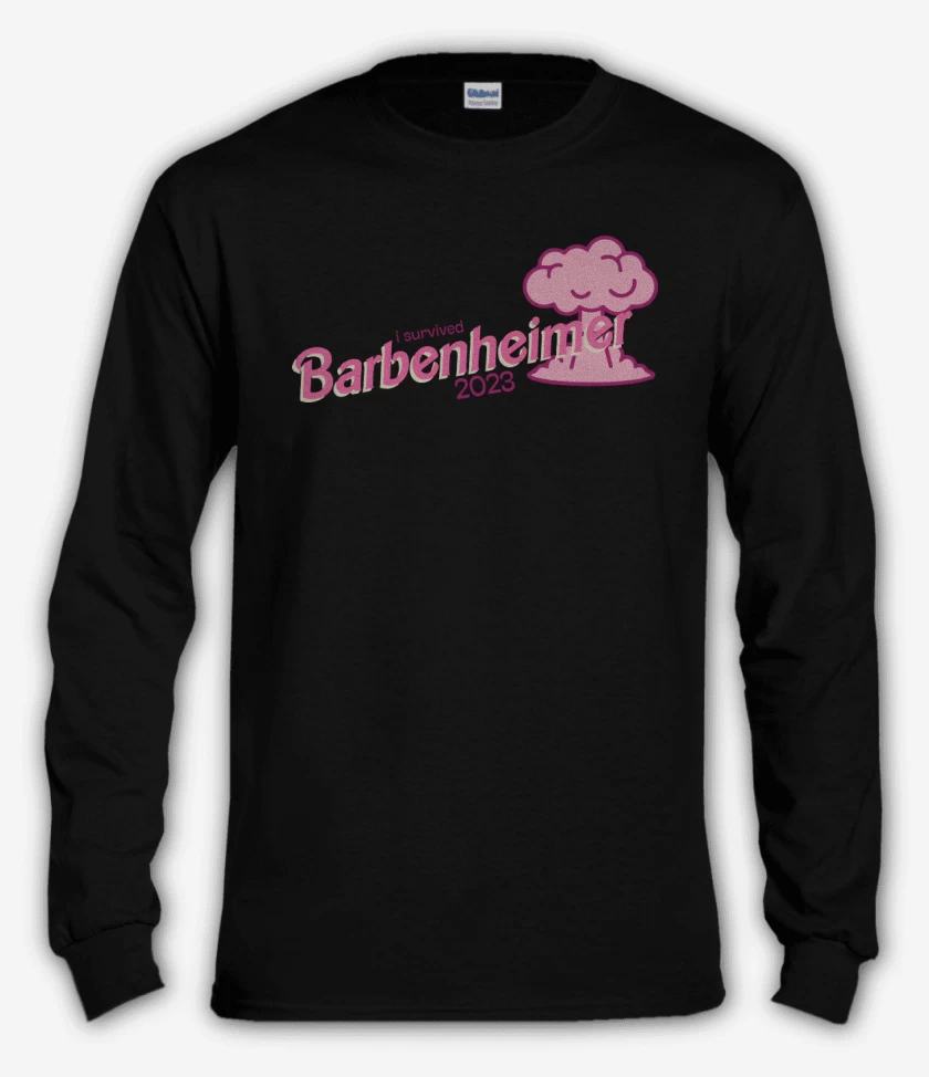 Polera manga larga Negro de I Survived Barbenheimer 2023