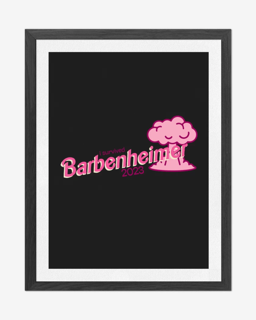 Cuadro decorativo Negro de I Survived Barbenheimer 2023
