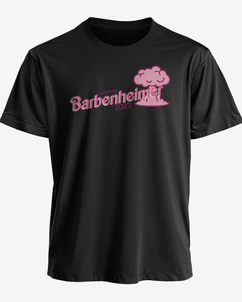Polera premium Negro de I Survived Barbenheimer 2023