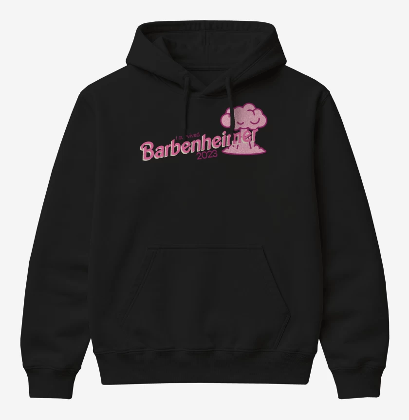 Poleron Canguro básico Negro de I Survived Barbenheimer 2023