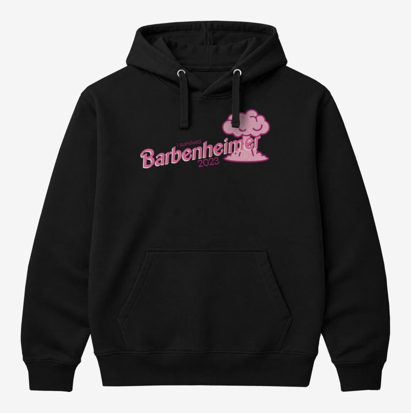 Polerón Canguro Negro de I Survived Barbenheimer 2023