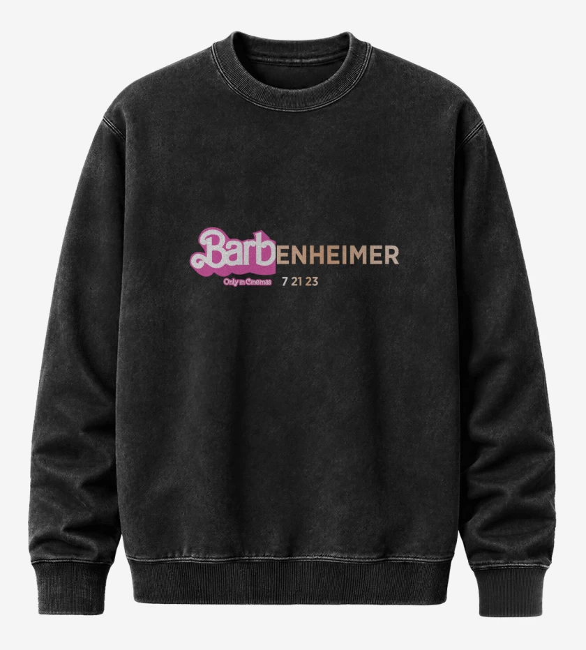 Poleron Polo Acid Wash Negro de Barbenheimer Only in Cinemas