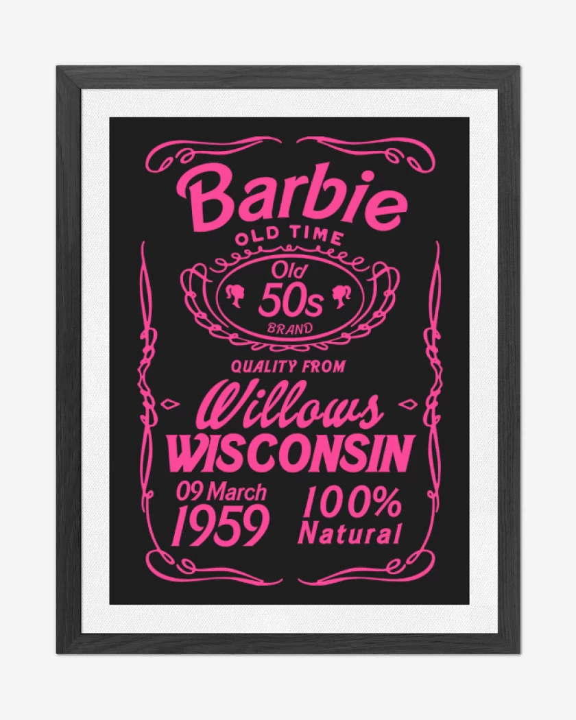 Cuadro decorativo Negro de Barbie old time