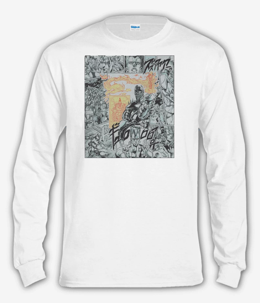 Polera manga larga Blanco de Polnareff & Silver Chariot