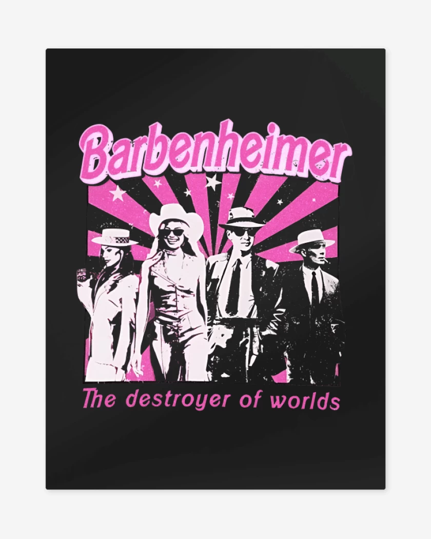 Print metalico Negro de Barbenheimer The Destroyer of Worlds