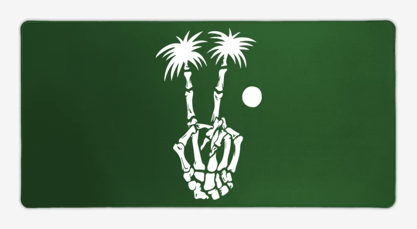 Mouse pad Gamer Verde jade de Skull hand
