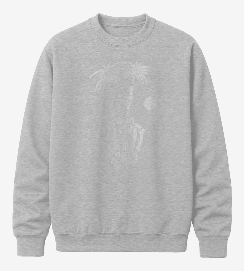 Poleron polo Gris Melange de Skull hand