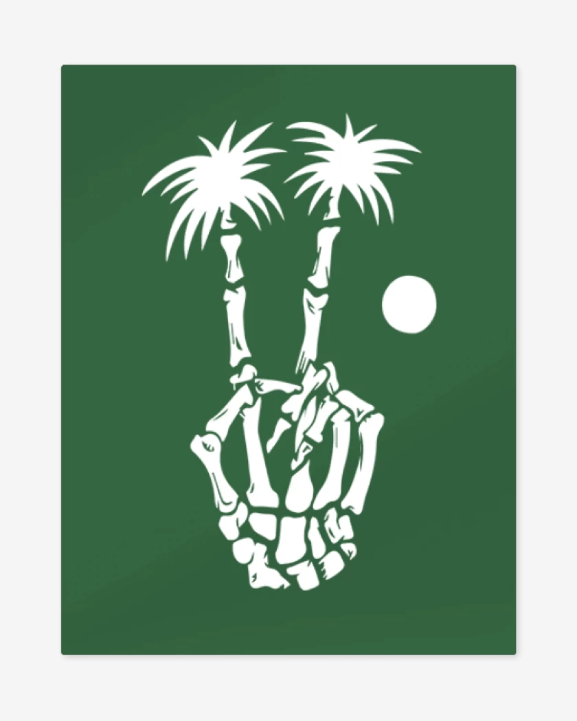 Print metalico Verde jade de Skull hand