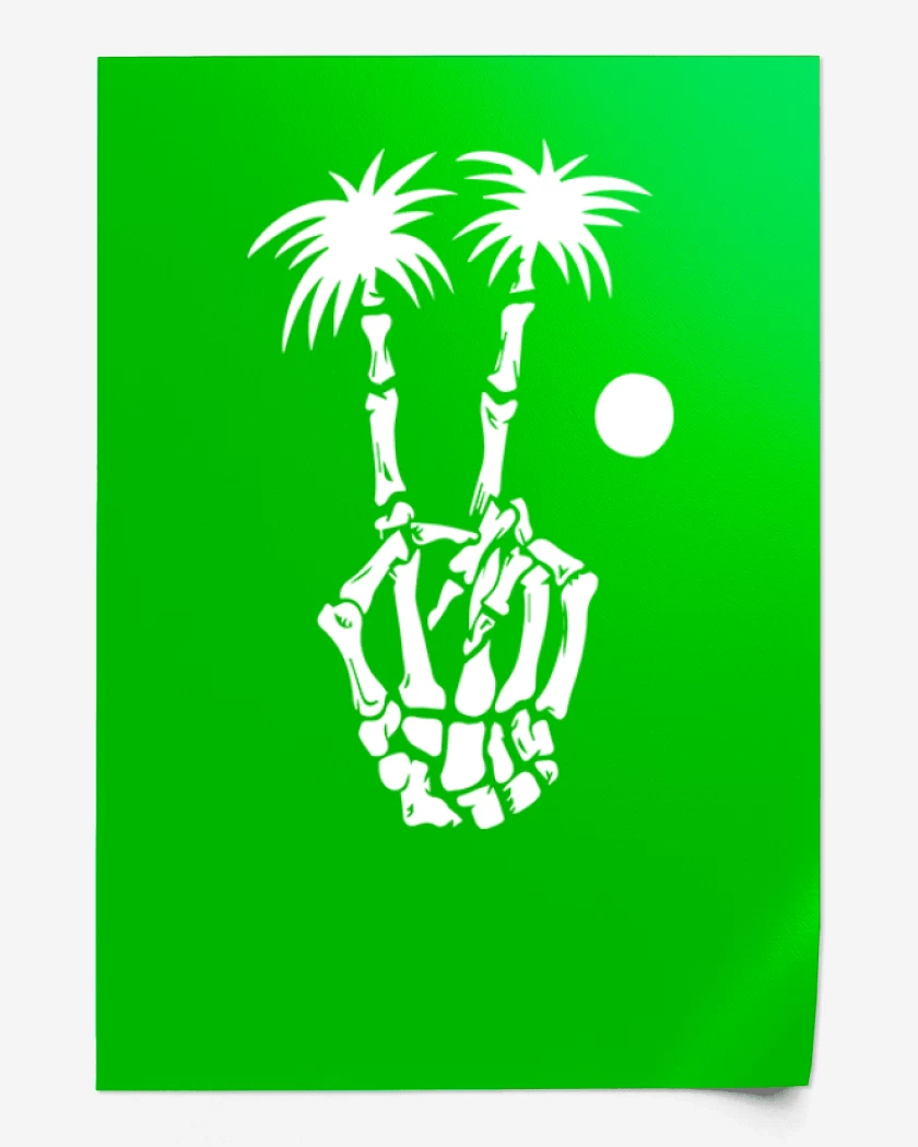 Print Verde jade de Skull hand