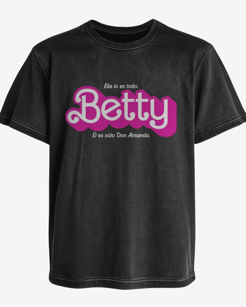 Polera desgastada Negro de Ella es Betty