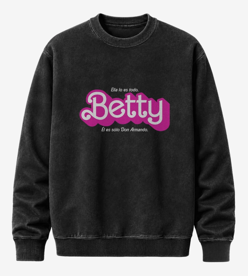 Poleron Polo Acid Wash Negro de Ella es Betty