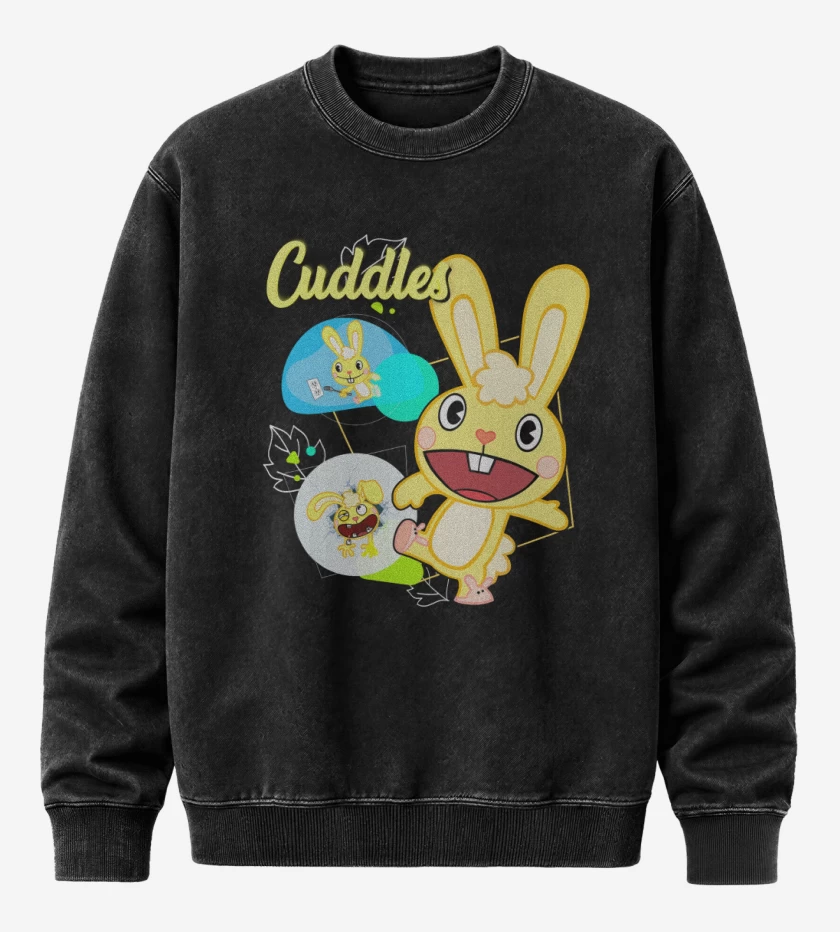 Poleron Polo Acid Wash Negro de Cuddles 