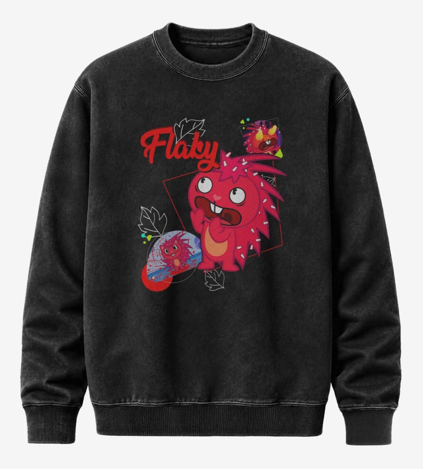 Poleron Polo Acid Wash Negro de Flaky