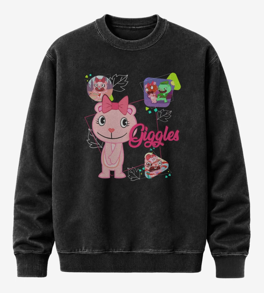 Poleron Polo Acid Wash Negro de Giggles