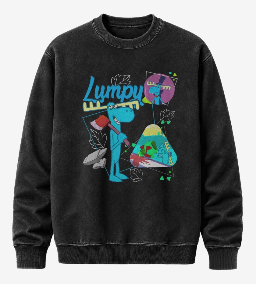 Poleron Polo Acid Wash Negro de Lumpy
