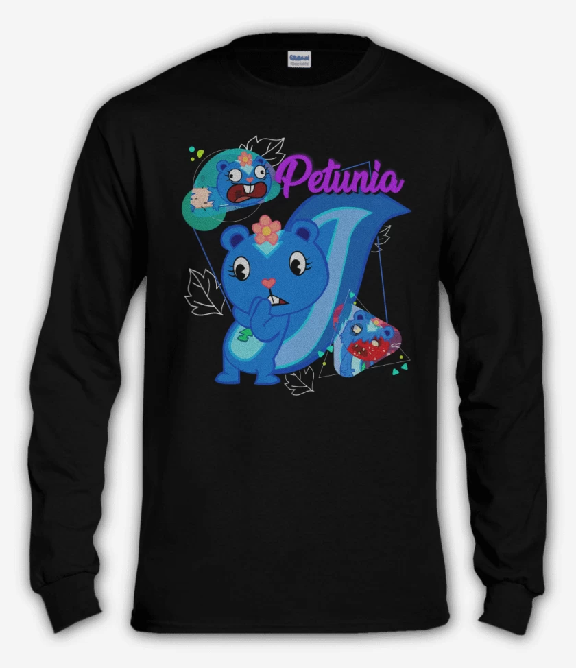 Polera manga larga Negro de Petunia