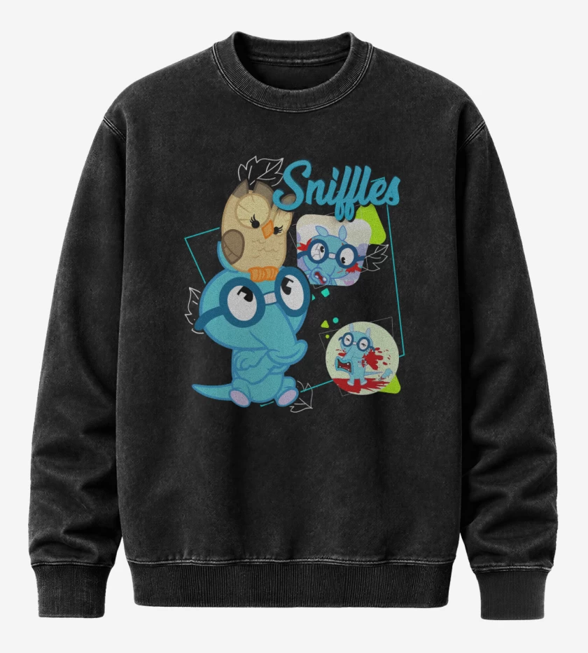 Poleron Polo Acid Wash Negro de Sniffles