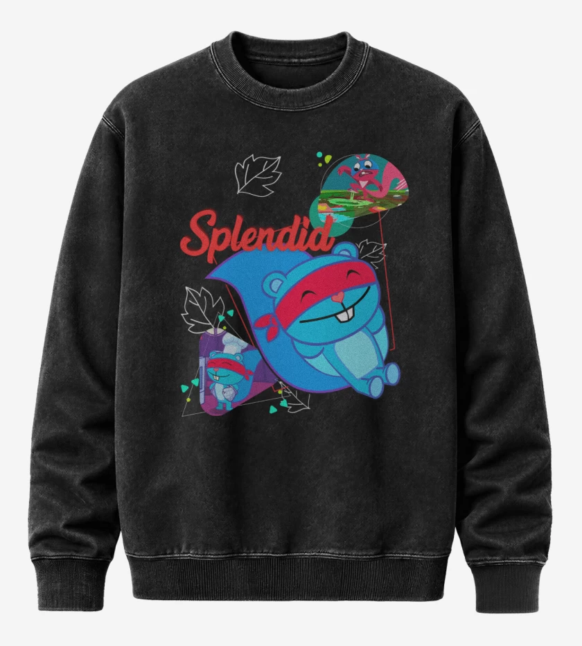 Poleron Polo Acid Wash Negro de Splendid