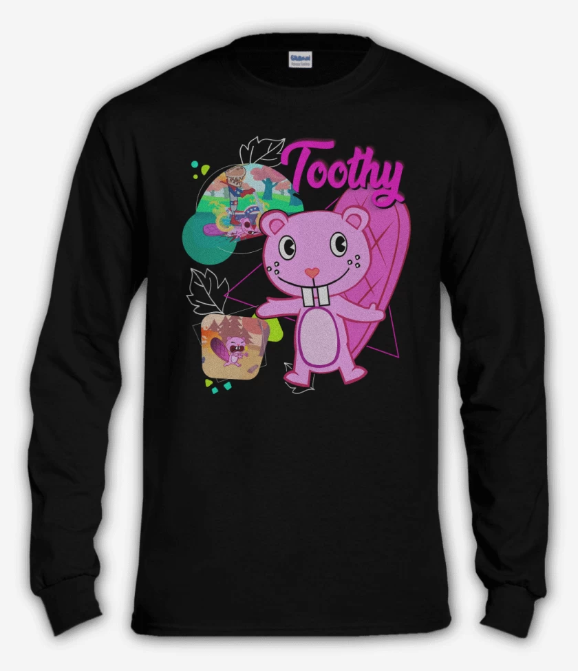 Polera manga larga Negro de Toothy