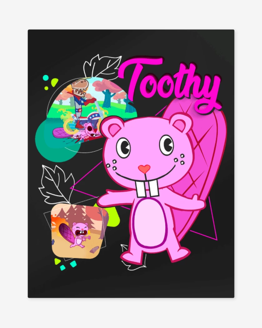 Print metalico Negro de Toothy