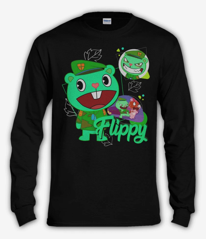 Polera manga larga Negro de Flippy