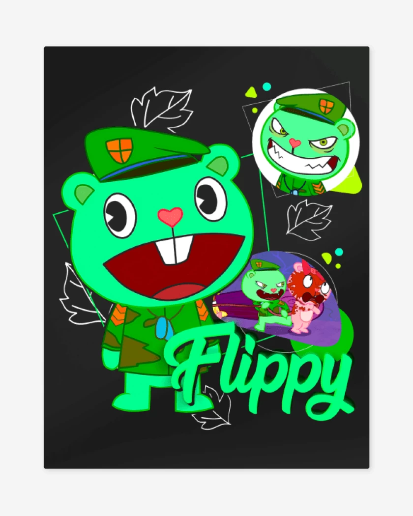 Print metalico Negro de Flippy