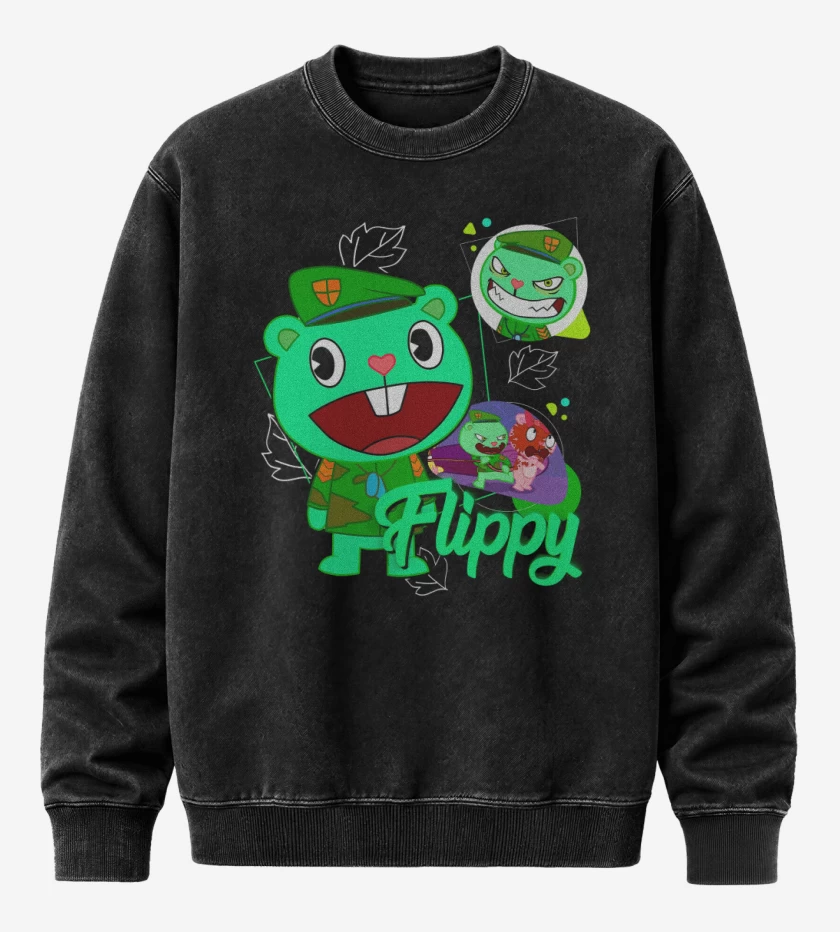 Poleron Polo Acid Wash Negro de Flippy