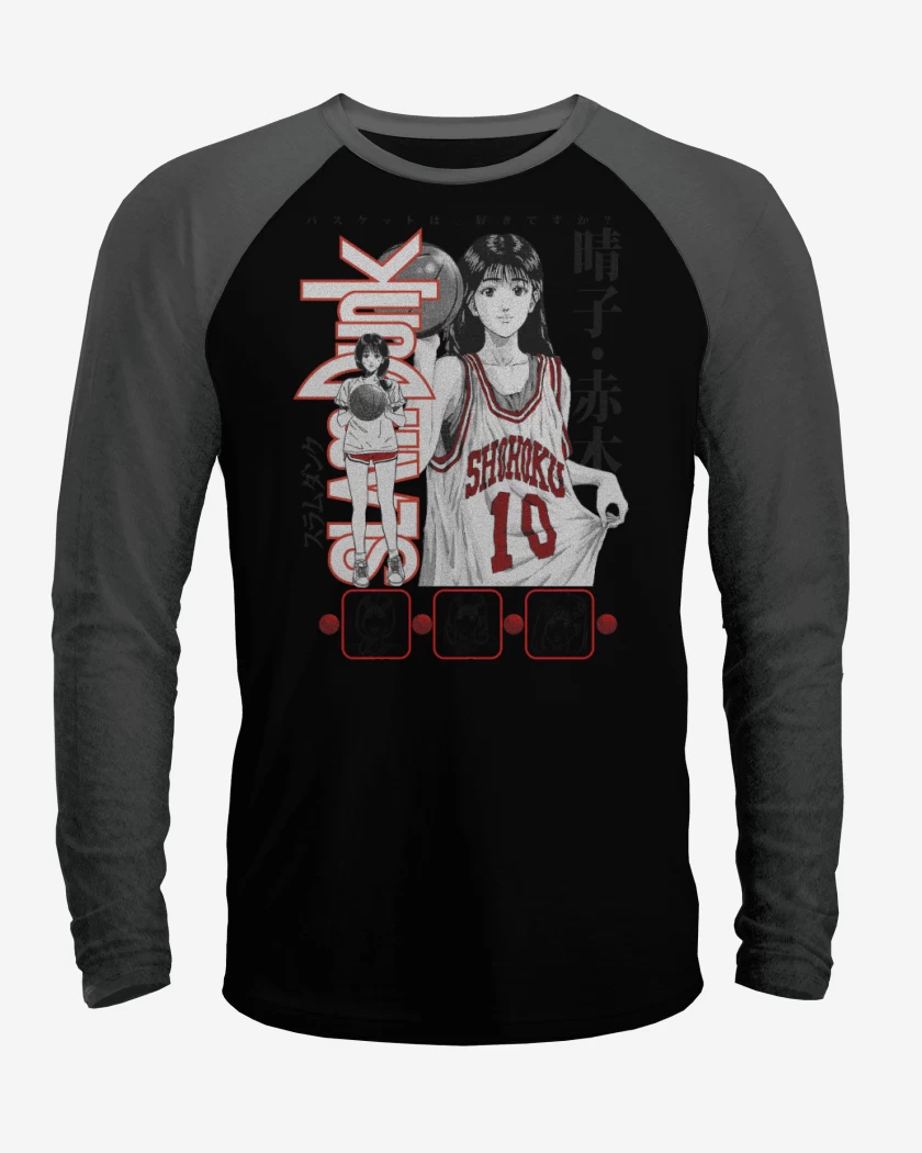 Polera Raglan Negro / Negro Heather de SLDNK Haruko Akagi B
