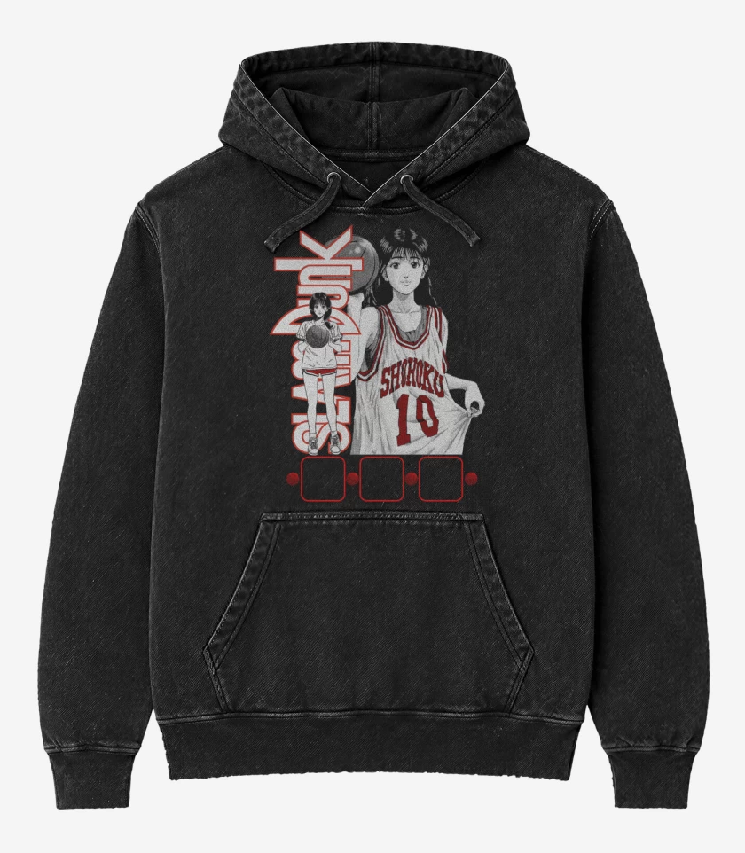 Poleron Canguro Acid Wash Negro de SLDNK Haruko Akagi B