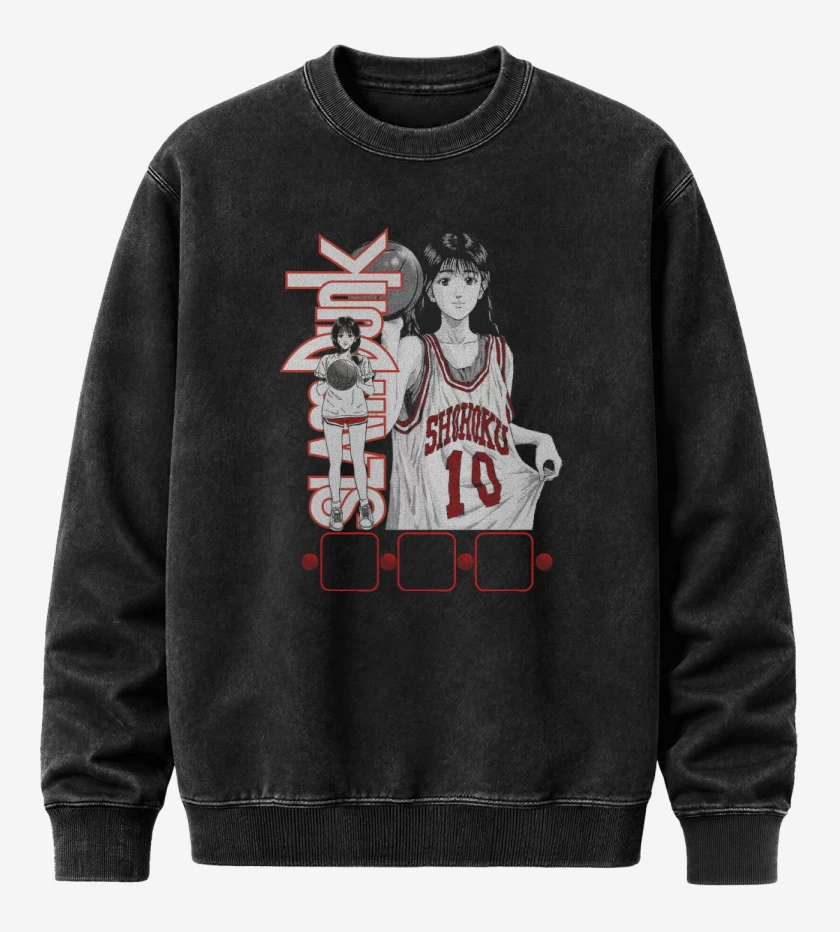 Poleron Polo Acid Wash Negro de SLDNK Haruko Akagi B