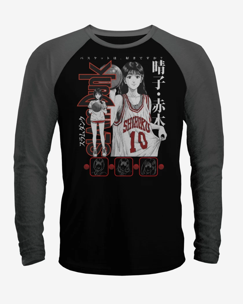 Polera Raglan Negro / Negro Heather de SLDNK Haruko Akagi N