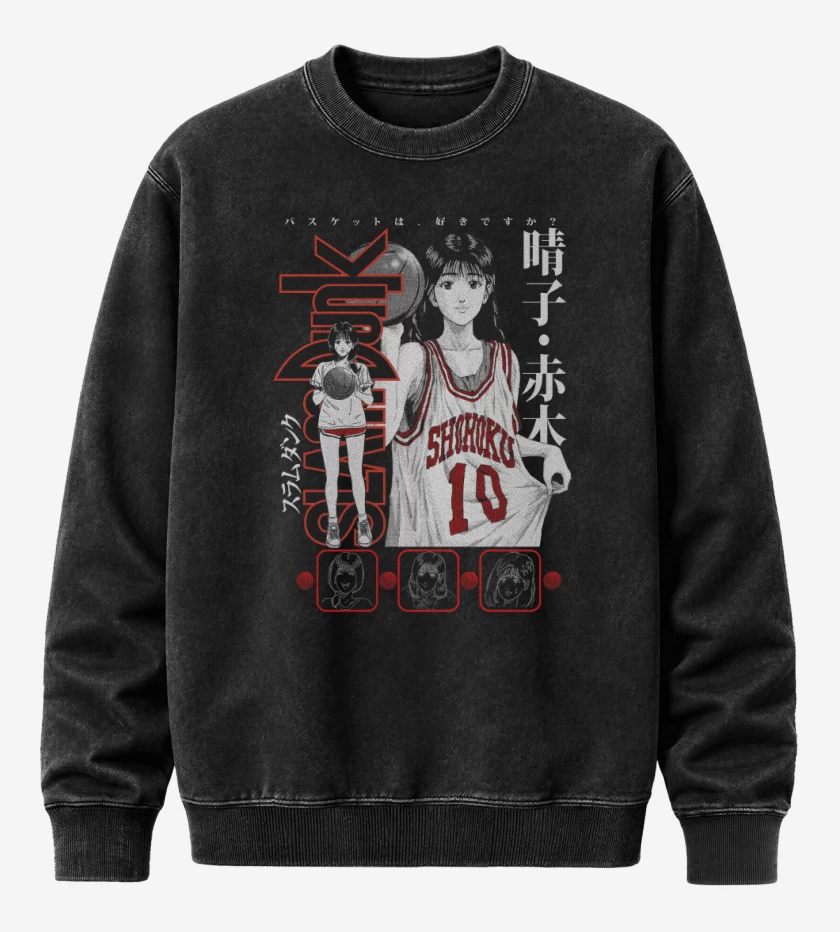 Poleron Polo Acid Wash Negro de SLDNK Haruko Akagi N