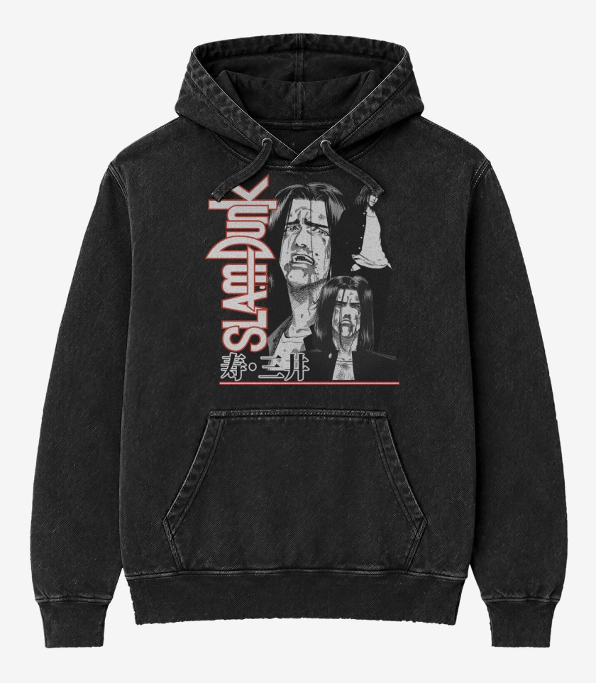 Poleron Canguro Acid Wash Negro de SLDNK Mitsui Pandillero B