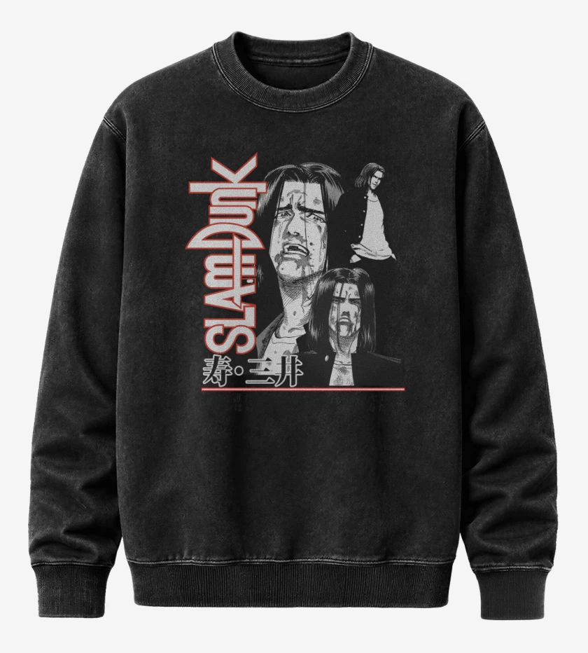 Poleron Polo Acid Wash Negro de SLDNK Mitsui Pandillero B