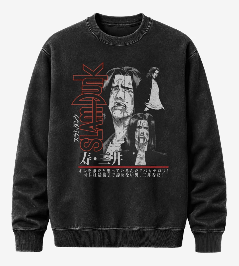 Poleron Polo Acid Wash Negro de SLDNK Mitsui Pandillero N