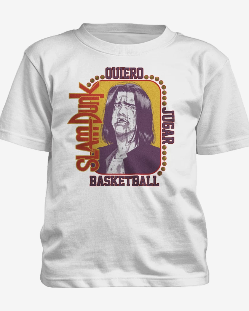 Polera de niño Blanco de SLDNK Quiero Jugar Basketball