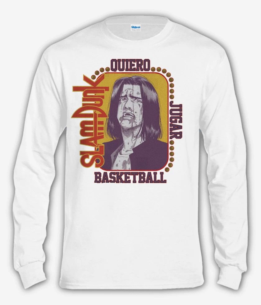 Polera manga larga Blanco de SLDNK Quiero Jugar Basketball