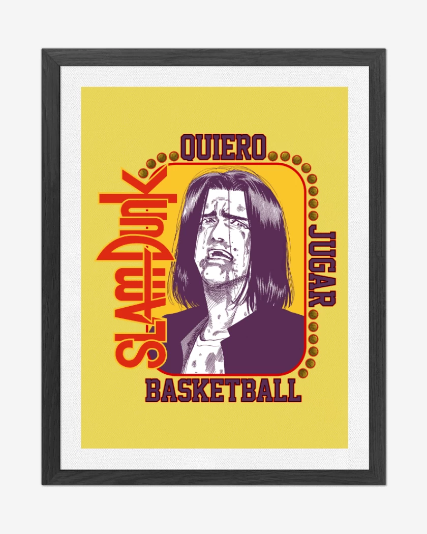 Cuadro decorativo Amarillo de SLDNK Quiero Jugar Basketball