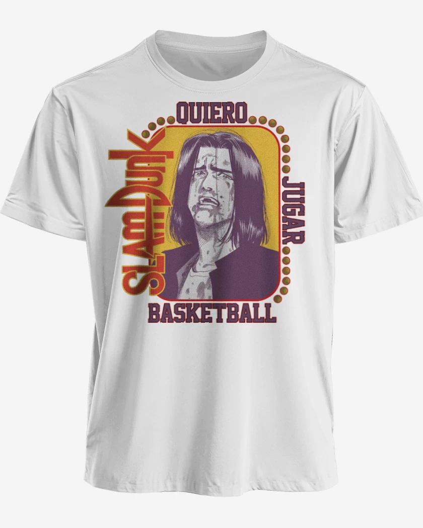 Polera premium Blanco de SLDNK Quiero Jugar Basketball