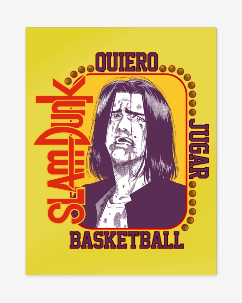 Print metalico Amarillo de SLDNK Quiero Jugar Basketball