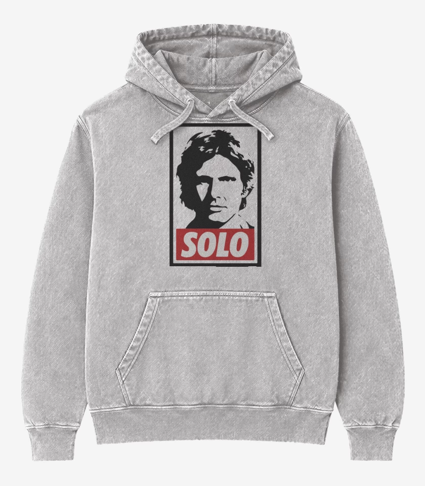 Poleron Canguro Acid Wash Gris Melange de Solo