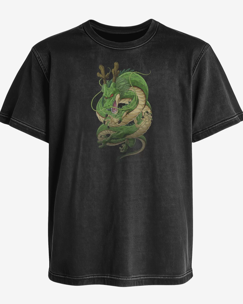 Polera desgastada Negro de Shen Long