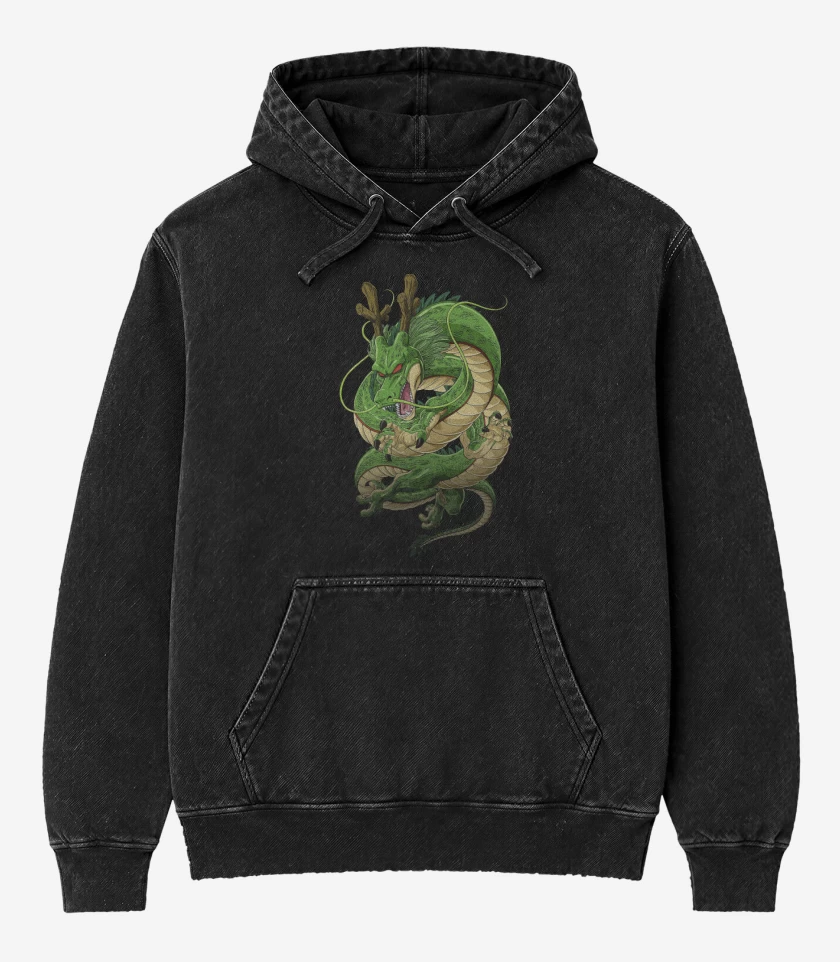 Poleron Canguro Acid Wash Negro de Shen Long