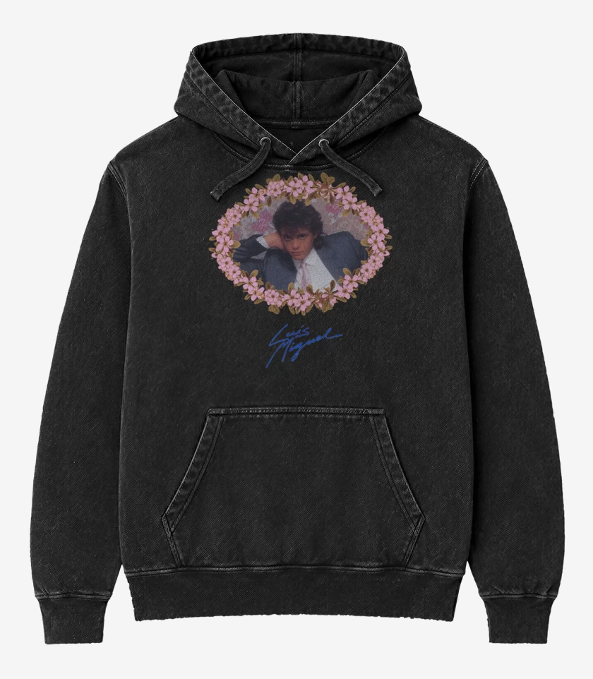 Poleron Canguro Acid Wash Negro de Luis Miguel Joven