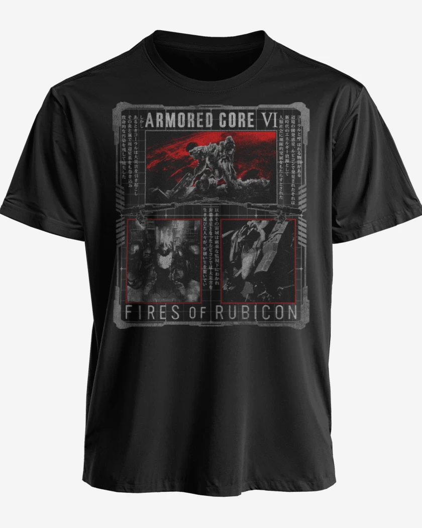 Polera premium Negro de Armored Core IV Fires of Rubicon