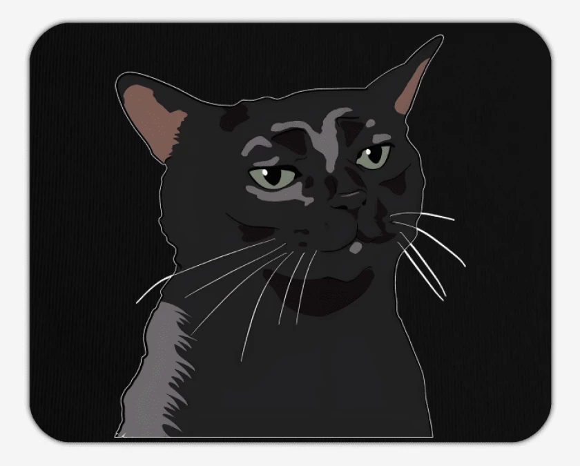 Mousepad Gatito Negro MEME